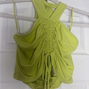 Urban Outfitters Light Green Ruched Crop Top